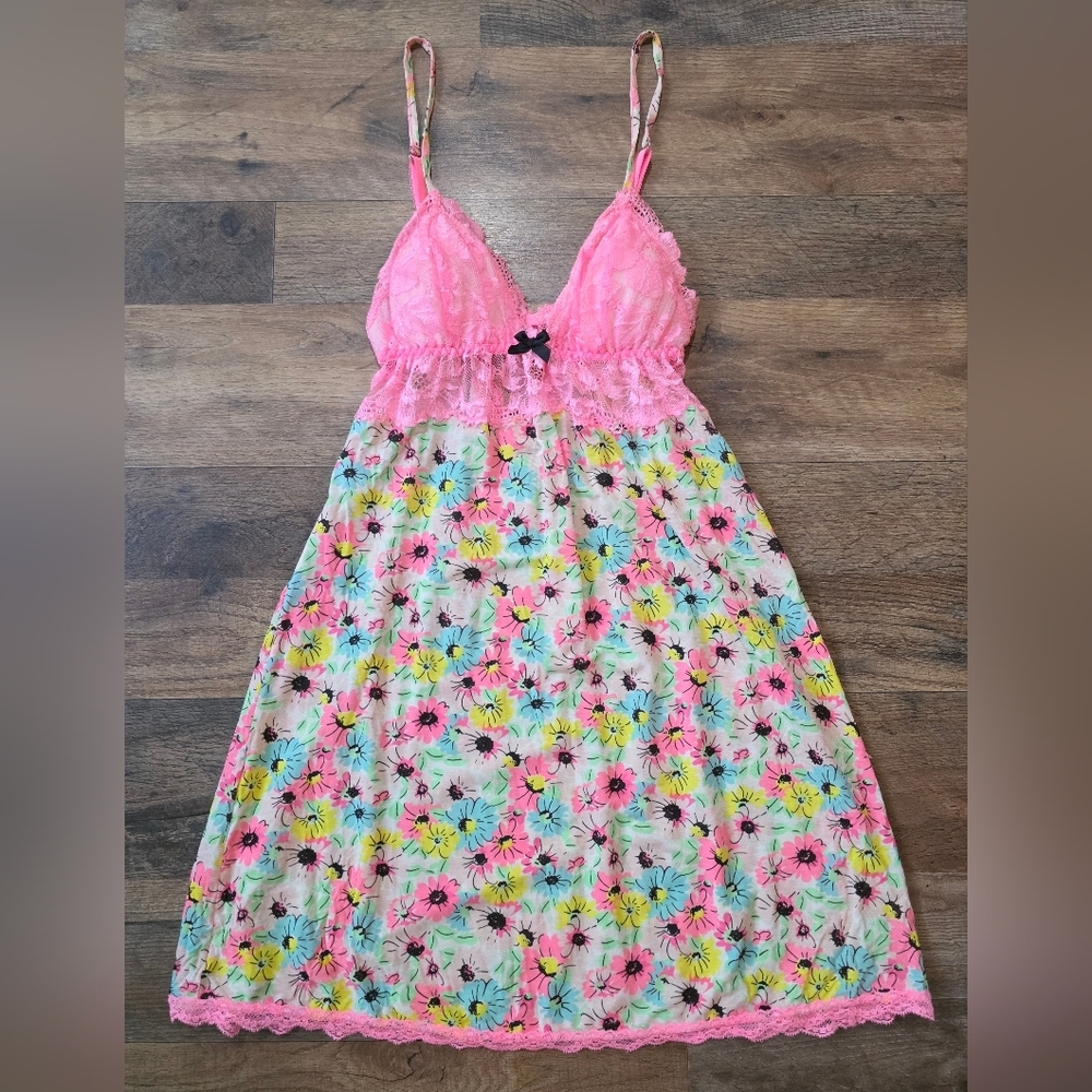 Victoria's Secret Women's Pink Lace Floral Spring Lingerie Slip Dress Size XS